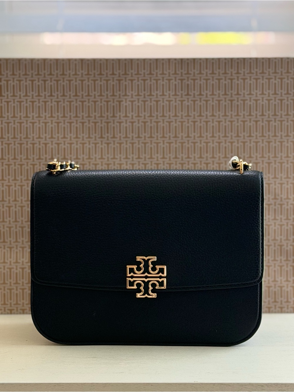 NWT Tory Burch 138724 Britten Medium Adjustable Shoulder Bag Leather in Black